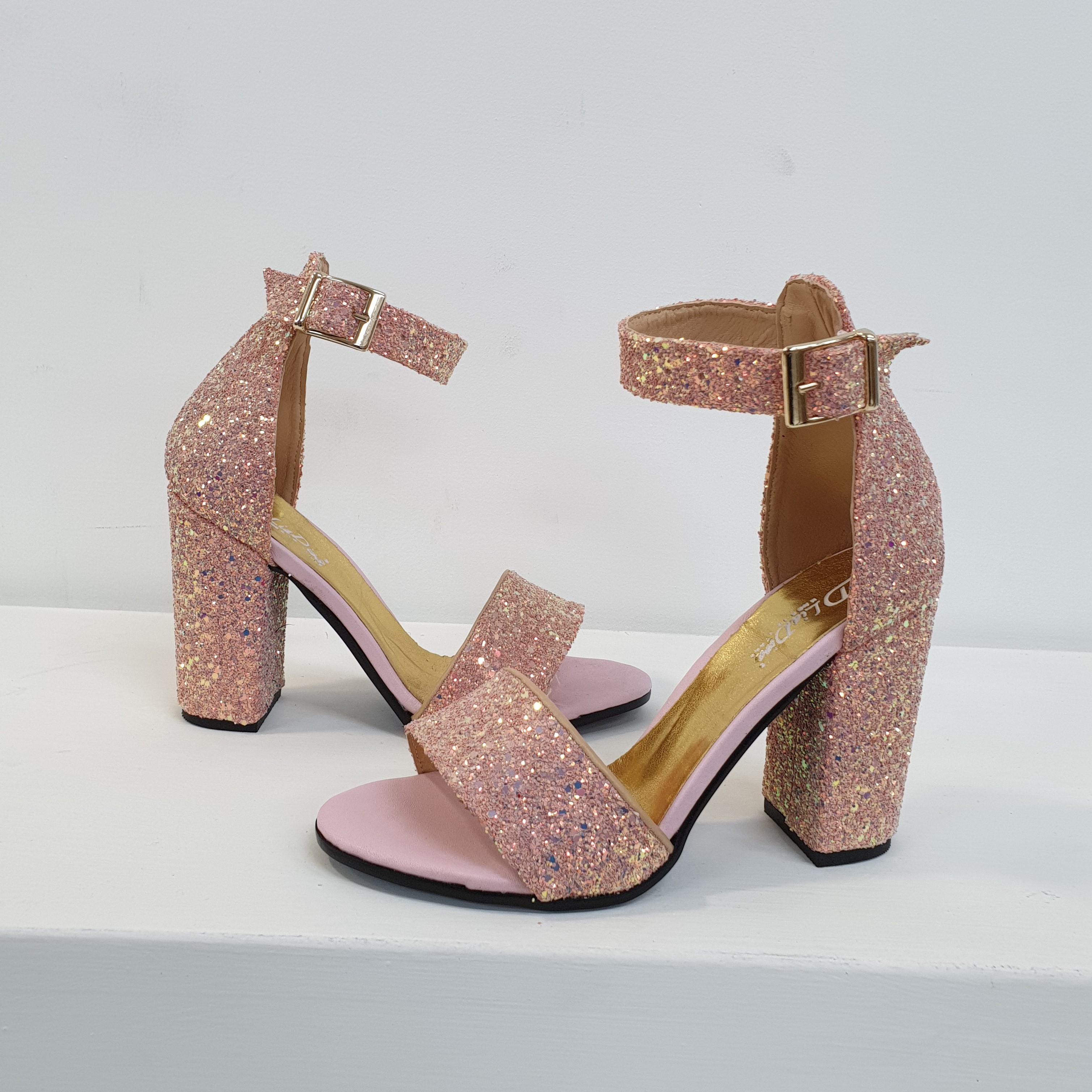 sandali glitter rosa